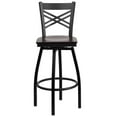 thumbnail image 5 of Home Square Metal Restaurant Swivel Bar Stool in Black and Walnut - Set of 3, 5 of 5