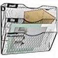 thumbnail image 3 of EASEPRES Mail Organizer Wall Mount Hanging File Holder Storage, Metal Chicken Wire Magazine Rack 3 Tier, Black, 3 of 4