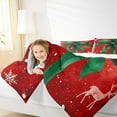 thumbnail image 4 of jejeloiu Green Bow Knot Queen Comforter Set Merry Xmas Snowflake Reindeer Microfiber Reversible Decor 3-Piece, 4 of 8