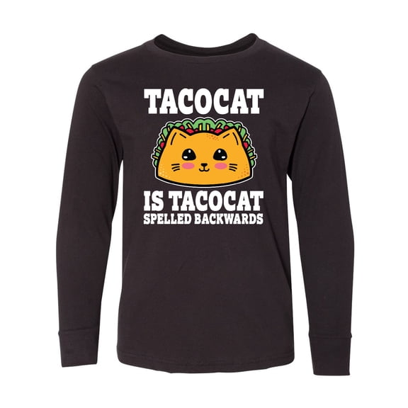 Inktastic Tacocat is Tacocat Spelled Backwards Cinco De Mayo Long Sleeve Youth T-Shirt