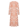 thumbnail image 3 of Womens Floral Dress Women's Spring Winter Long Sleeved Solid Color Loose Round Neck Long Fashionable Comfortable Casual Dresses for Women Orange S-2XL, 3 of 4