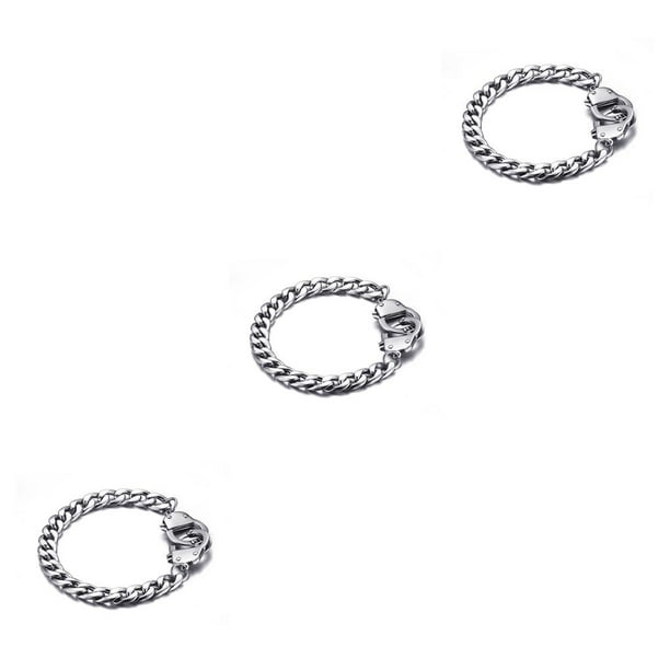 Minnieouse Cadena de acero Joyería de acero inoxidable Promesa Muñequera masculina Esposas Esposas Decoración de moda Fabricación informal Type1