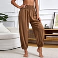 thumbnail image 4 of Oiangi Women's Workout Yoga Pants with Pockets High Waist Stretchy Athletic Pant Fall Comfy Basic Trousers Coffee M, 4 of 8
