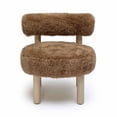 thumbnail image 6 of Carmel Dark Taupe Vegan Shearling Accent Chair, 6 of 7