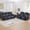 Black-Couch+Loveseat, variant on Faux Leather Power Recliner Sofa Set, Home Theater Seating with LED Base Light, Cup Holders & Storage Console, Living Room Reclining Couch for Movie Room Black