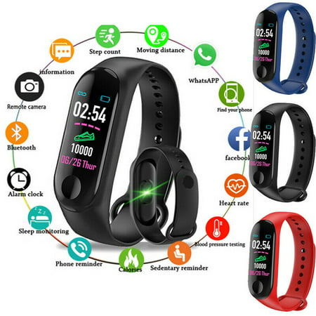Waterproof Bluetooth Smart Band Watch HeartRate M3 Bracelet ,Wristband Fitness Tracker Blood