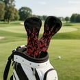 thumbnail image 5 of Yuyamidu Red Bat Golf Club Head Cover for Driver Fairway Hybrid Women Men, Waterproof PU Leather Golf Accessory, Halloween Decor, 5 of 8