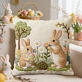 thumbnail image 5 of Seyotauo Easter Embroidery Pillow Cover Cute Decorative Throw Pillowcase Soft Short Lint for Sofa Bed Living Room Home Decor Spring Floral Accent, 5 of 6