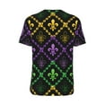 thumbnail image 3 of Haiem Hip Hop Hipster Baseball Jersey Button Down Shirts Sports Uniforms Men Women Jersey(Mardi Gra Geometric,Large), 3 of 9