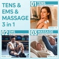 thumbnail image 3 of Unidad electrónica TENS Easy@Home: Terapia para el alivio del dolor - Masajeador de pulso EMS recargable - Doble canal, 24 modos, 20 intensidades, 16 almohadillas TENS y estimulador muscular motorizad, 3 of 5