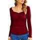 thumbnail image 4 of Ichuanyi liquidación moda para mujer cuello sólido cuello pliegue pliegue de manga larga blusa delgada ICHUANYI WER202308210162, 4 of 5