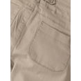 thumbnail image 3 of Hat and Beyond Girls' Classic Slim-Fit Linen Look Pants with Double Needle Stitching, 3 of 5