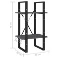 thumbnail image 4 of vidaXL 2-Tier Book Cabinet Grey 40x30x70 cm Solid Pine Wood, 4 of 5