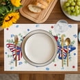 thumbnail image 4 of Blue Red Butterfly 4th of July Placemats Set of 12, Stars Independence Day Rustic Placemats for Dining Table, Place Mats for Kitchen Tabletop, Waterproof Wipeable Dining Table Mats Set, 4 of 9