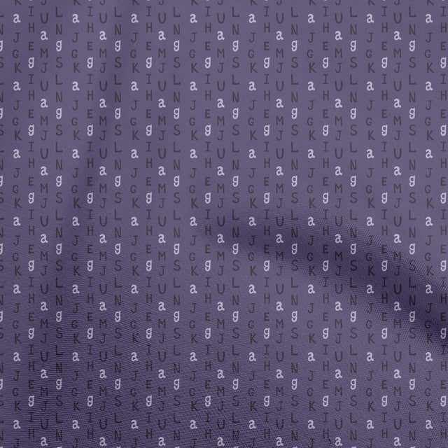 oneOone Cotton Poplin Twill Violet Fabric Alphabet Sewing Craft Projects Fabric Prints By Yard 56 Inch Wide
