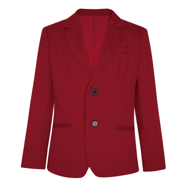 Yhong Blazer de Sport Coupe Classique pour Garçons Veste à Manches Longues avec Revers Manteau à Simple Boutonnage Bourgogne 8