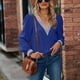 thumbnail image 3 of Jersey De Mujer, Casual, Cómodo, Con Costuras De Encaje, Cuello En V, Jersey De Gasa Para Citas ANGGREK Otros, 3 of 7
