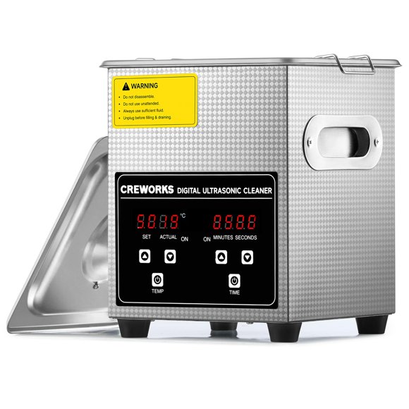 Creworks Máquina De Limpieza De Joyas Profesional 2L Máquina Ultrasónica De Limpieza De Joyas Con Calentador Y Temporizador Máquina De Limpieza Sónica Digital Para Limpiar Dentaduras Postizas Irrigado