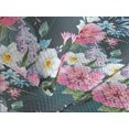 thumbnail image 3 of Ambesonne Exotic Vibes Quilted Coverlet 3 Pcs, Tropical Peony Pattern, King Size, Pastel Pink Dark Teal, 3 of 4
