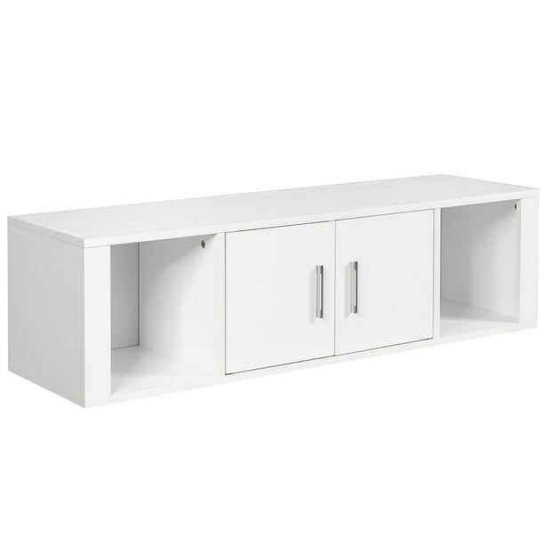 Costway Wall Mounted Floating Media Storage Hanging Desk Hutch