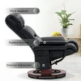 thumbnail image 6 of MCombo Swivel Recliners with Ottoman, Reclining TV Chairs with Vibration Massage, Faux Leather Ergonomic Lounge Chair for Living Room Bedroom 4832(Black), 6 of 7