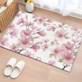 thumbnail image 3 of Pink Magnolia Flower Front Door Rugs 2x3 ft Watercolor Pink Floral Leaf Small Rug for Entryway Non Slip Washable Bathroom Door Mat Absorbent Floor Mat for Indoor Entrance, 3 of 9