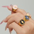 thumbnail image 3 of YIEMEEN Artistic Enamel Ring Stainless Steel 3D Golden Portrait Religious Ring Accessory, 3 of 12