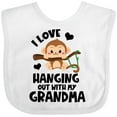 thumbnail image 3 of Inktastic Monkey I Love Hanging out with My Grandma Boys or Girls Baby Bib, 3 of 4