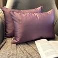 thumbnail image 5 of The HomeCentric Decorative Lumbar Pillow Cover Lilac Pack Of 2, 20"x28" (50x70 cm) Satin Solid Oblong Pillow Cover, Modern Cushion Cover Style - Lilac Slub Satin, 5 of 14