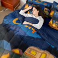 thumbnail image 3 of Erosebridal Adventure Cartoon RV Car Bedding Comforter Set 7 Pieces for Girls Boys,Teens Happy Camping Animal Bear Full Bedding Set,Navy Blue Reversible,Super Cozy Room Decor, 3 of 6