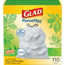 Glad Tall Kitchen Trash Bags 13 Gallon, Gain Original Garbage Bags, Odorshield with Drawstring, 110 Count