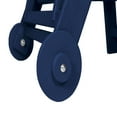 thumbnail image 5 of Navy Blue Outdoor Chaise Lounge with Wood Texture, 5-Position Adjustable HDPE Patio Lounge Chair with Wheels & Cup Holder for Poolside, Deck, 5 of 9