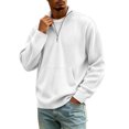 thumbnail image 3 of Thousandth Men's Half Zip Shirts Trendy Corduroy Pullover Tops Casual Long Sleeve with Kangaroo Pocket Everyday Sportswear, 3 of 8