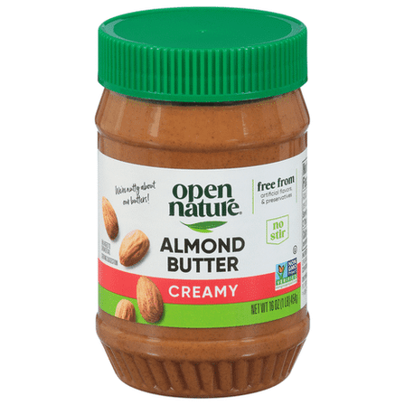 O N Creamy No Stir Almond Butter Non-GMO 16 Oz