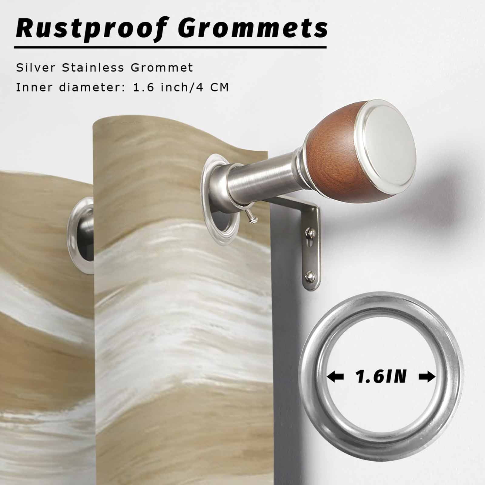 Brown Ocean Waves Outdoor Curtains for Patio, Abstract Modern Ombre Stripes Sunshade Privacy Drapes Grommet Waterproof Outside Curtains for Porch/Cabana/Balcony 54"x 108", 1 Panel