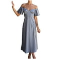 thumbnail image 2 of Mefallenssiah Mode Féminine Casual Printemps Été Manches Courtes Col Rond Robe de Cheville, 2 of 9
