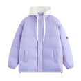 thumbnail image 1 of Styesk Jackets for Men Zipper Up Warm Jackets Outdoor Plus Size Work Coats Hooded Color Block Puffer Jacket Casual Comfy Wind Breaker Jackets with Pockets, 1 of 8