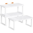thumbnail image 2 of Organizador de estantes para gabinete, estantes de plástico expandibles para encimera de cocina, despensa y especiero, juego de 3, blanco, 2 of 15