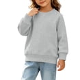 thumbnail image 3 of MexChoioe Kids Basic Crew Neck Sweatshirt Long Sleeve Raglan Sleeve Pullover Loose Cut Fall Winter Everyday Wear for Boys and Girls, 3 of 4