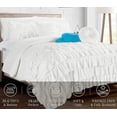thumbnail image 4 of Mocassi 10-Piece Bed-in-a-Bag, Includes Bed Sheet with Double Sided Storage Pockets & Decorative Pillows, Multi-Ruffle Comforter, King, White, 4 of 5