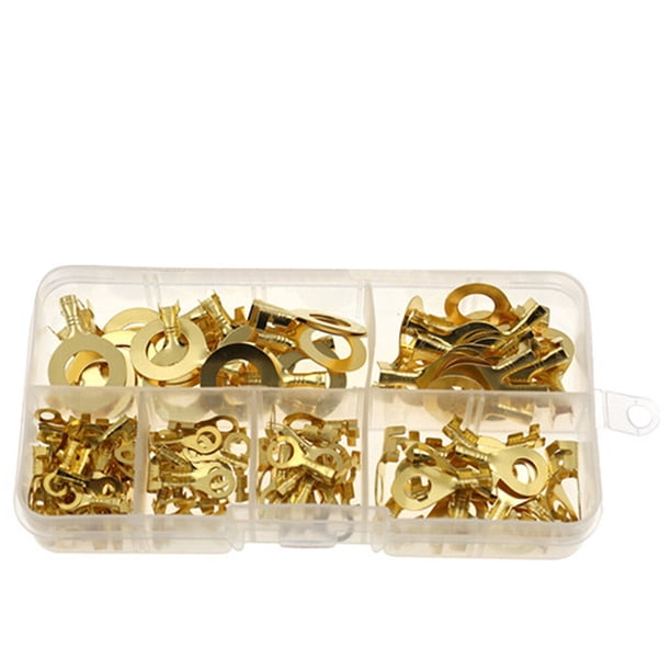 Bearachild 1 caja de crimpado que forma la terminal del cable duradero Conector de M3-M10 de cobre tipo O Kit surtido no aislado para electrodomésticos Electrónica miscelánea