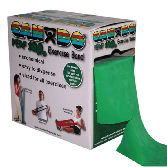 CanDo Latex Perforated Exercise Band, 100' Length