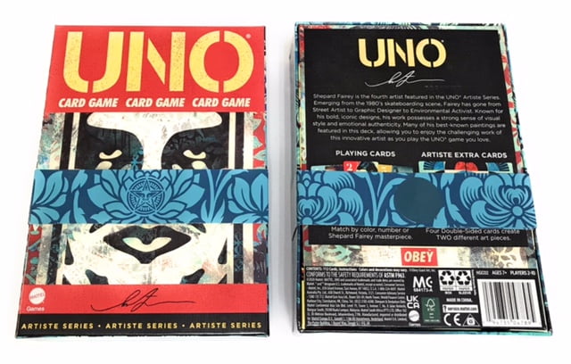 Mattel Creations UNO Artiste Shepard Fairey Card Game OBEY UNO CARDS