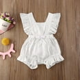 thumbnail image 4 of Summer Children Costumes Hollow Flowers Embroidered Romper Flying Sleeve Bowknot Jumpsuit, 4 of 5