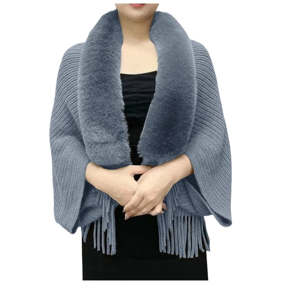 TINZ Permitime Shawl Knitting Thick Women's Loose Shawl With Collar Soft Warm Knitted Shawls & Wraps Satin Lined Hoodie Scarf Rose Shawl for Women Scarf