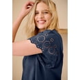 thumbnail image 3 of Ellos Plus Size Eyelet Cap Sleeve Tee, 3 of 5