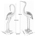 thumbnail image 3 of Westcharm Antique Bronze Garden Crane Pair Statue - Upright and Preening Sculpture Set (Male 19" W x 10" D x 43.5" H; Female 12" W x 10" D x 39.5" H), 3 of 7