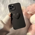 thumbnail image 5 of Cute 3D Love Heart Phone Case for iPhone 12 Pro Max 6.7 inch with Anti-Fall Lens Cameras Cover Protection Slim Dustproof Protective Cover Aesthetic Design for Women Girls, Black, 5 of 9