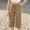 Brown, variant on Girls High Waisted Pants Straight Leg Pants Casual Pants with Pocket Solid Elastic Waist Trendy Summer Beach Travel Capris Soft Slacks(Dark Gray,4-5 Years)