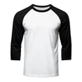 thumbnail image 5 of Dresfit Raglan Shirts for Men 3/4 Sleeve Crew Neck Baseball Tee Summer Colorblock Athletic T Shirts Lightweight Breathable Lightweight Vintage Tops Black, 5 of 6